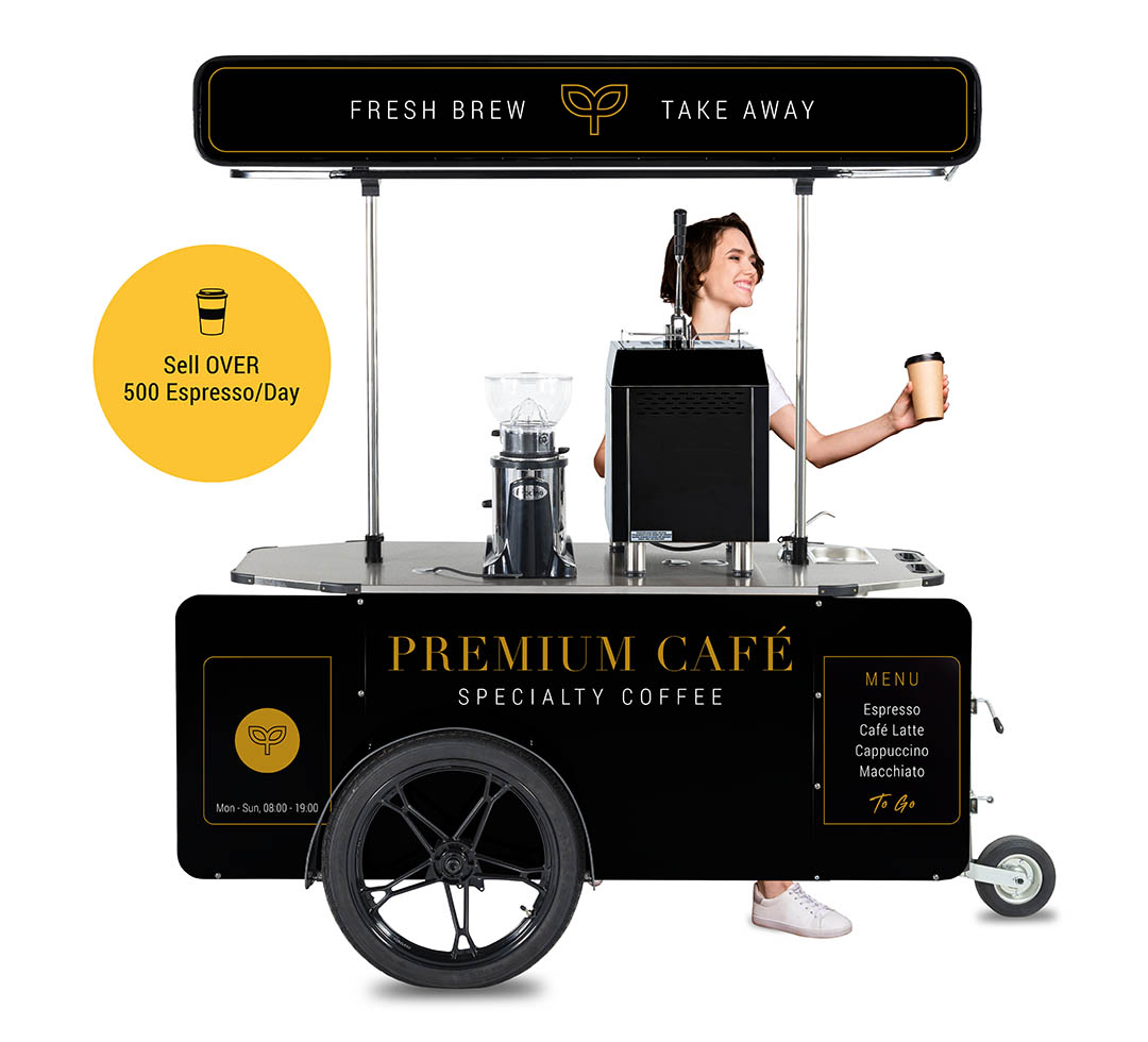 GOURMET COFFEE CART Mobile Cart Coffee Stand, Espresso Cart Catering Coffee  Push Cart, Catering Events Coffee Mobile Stand 