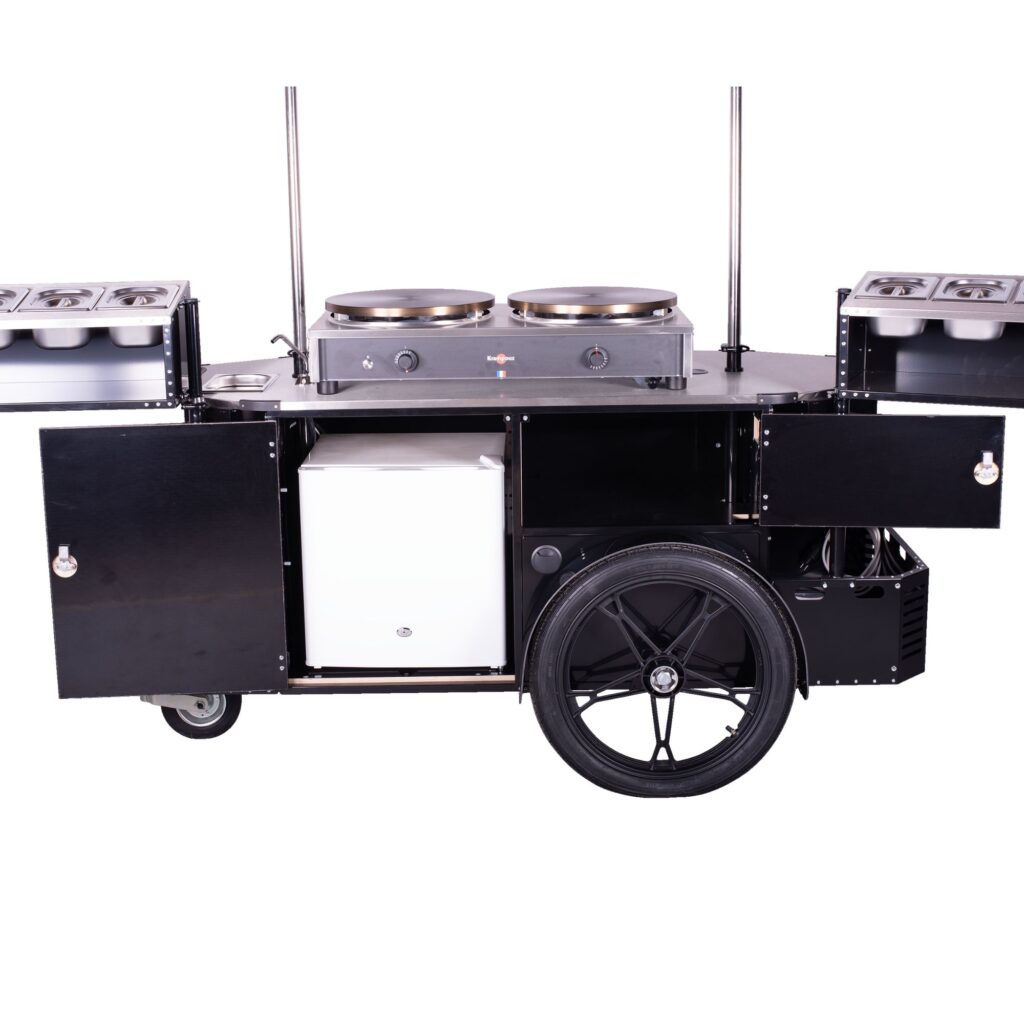 Crepes cart with fridge