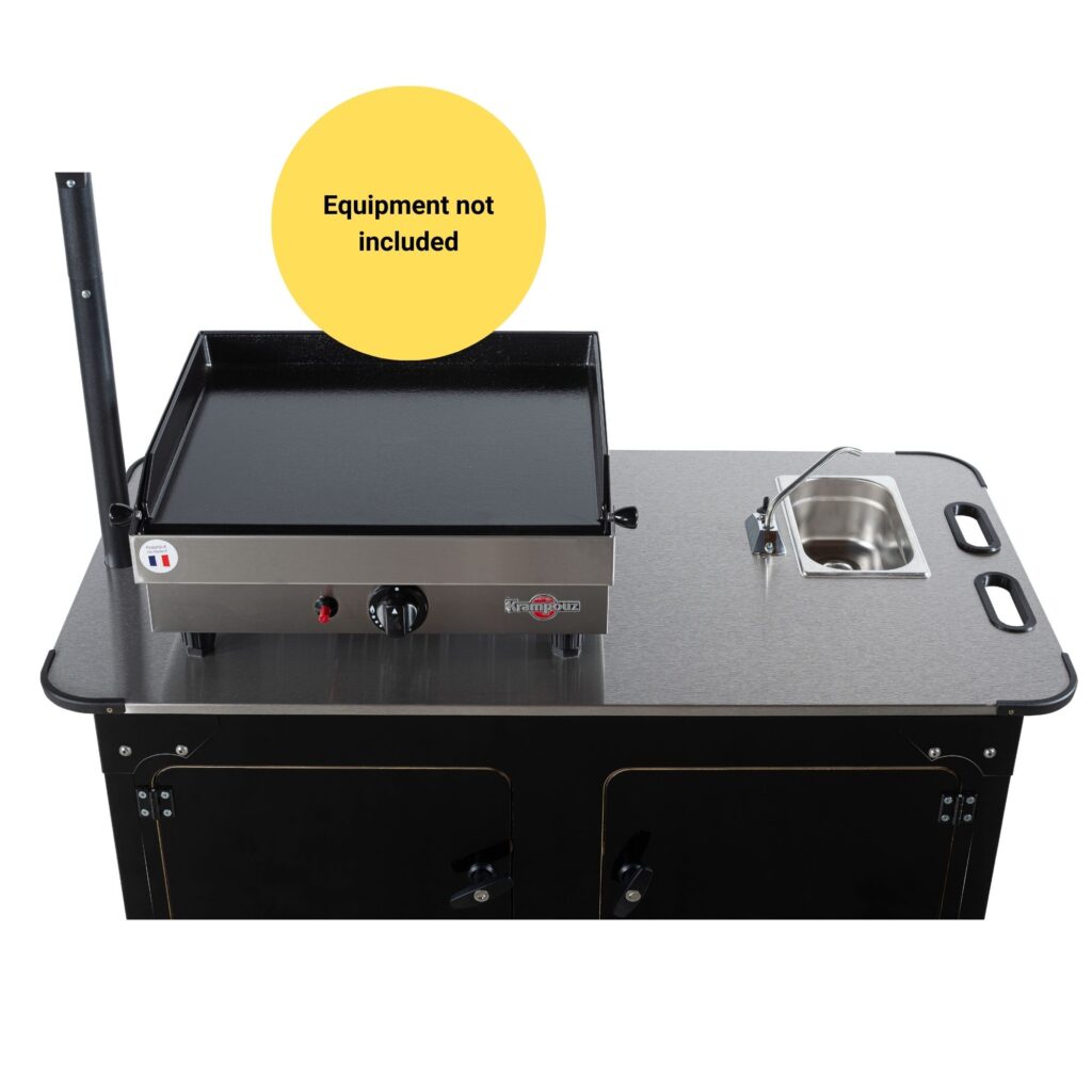 Grill cart on wheels